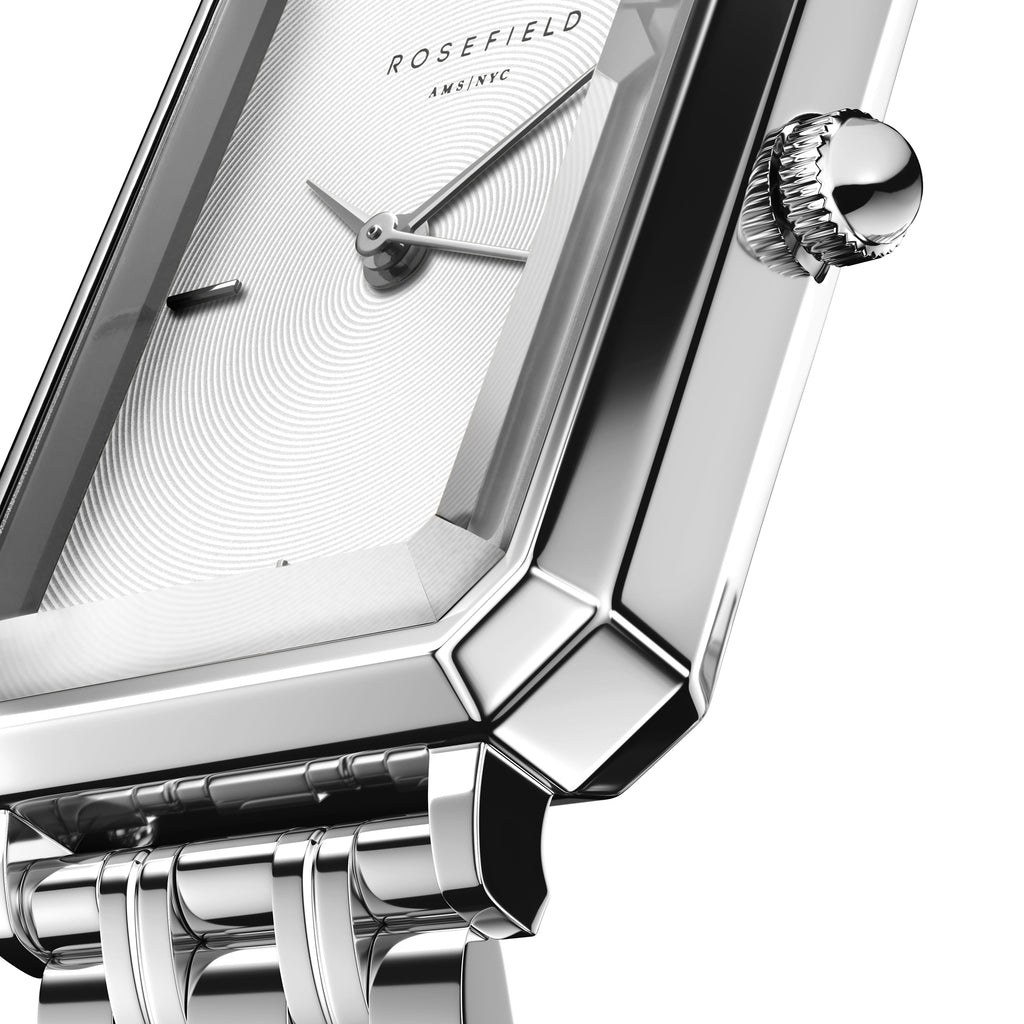 Rosefield Octagon XS Silver Tone Bracelet Watch OWGSS-O63