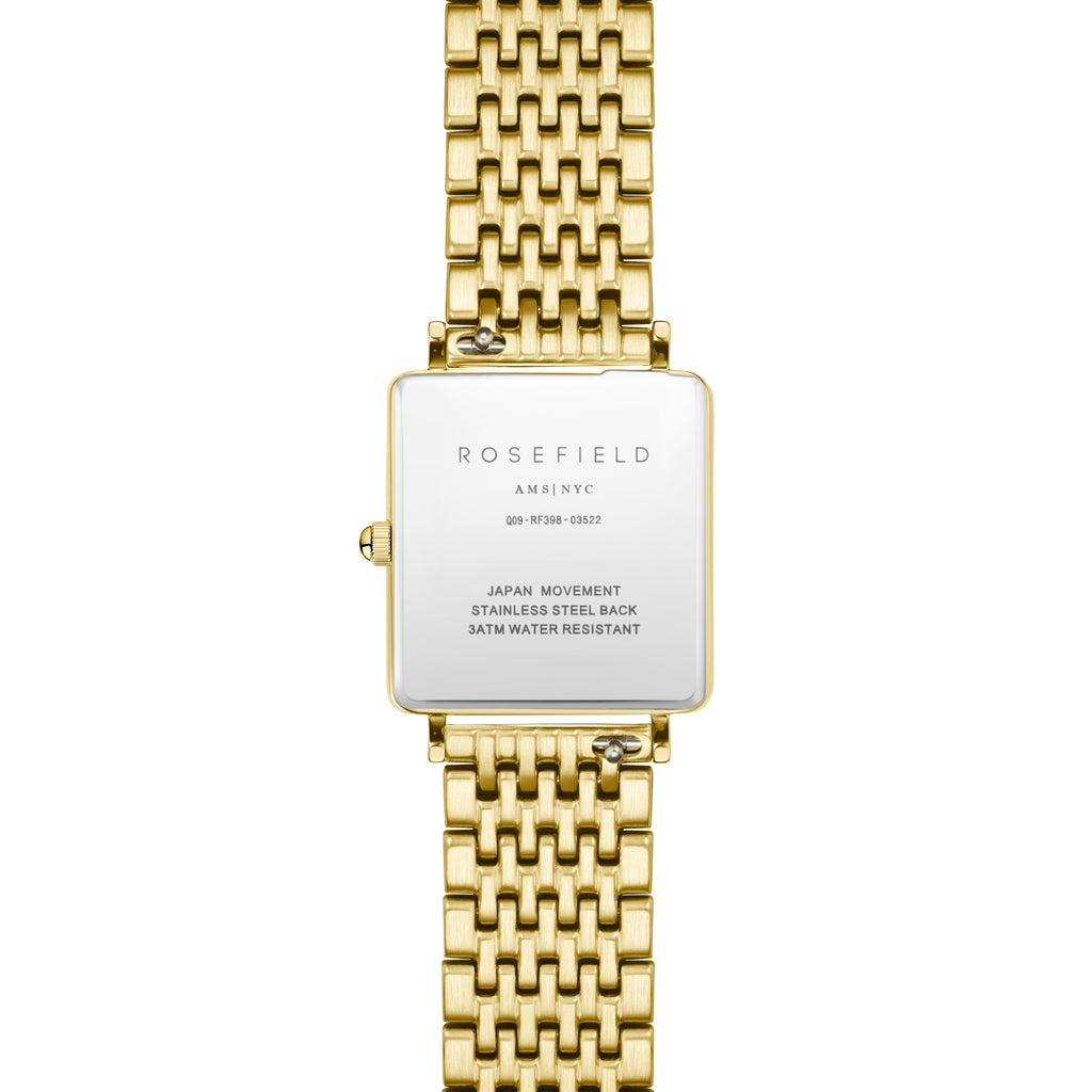 Rosefield Boxy Square Dial Gold Tone Bracelet Watch QWSG-Q09