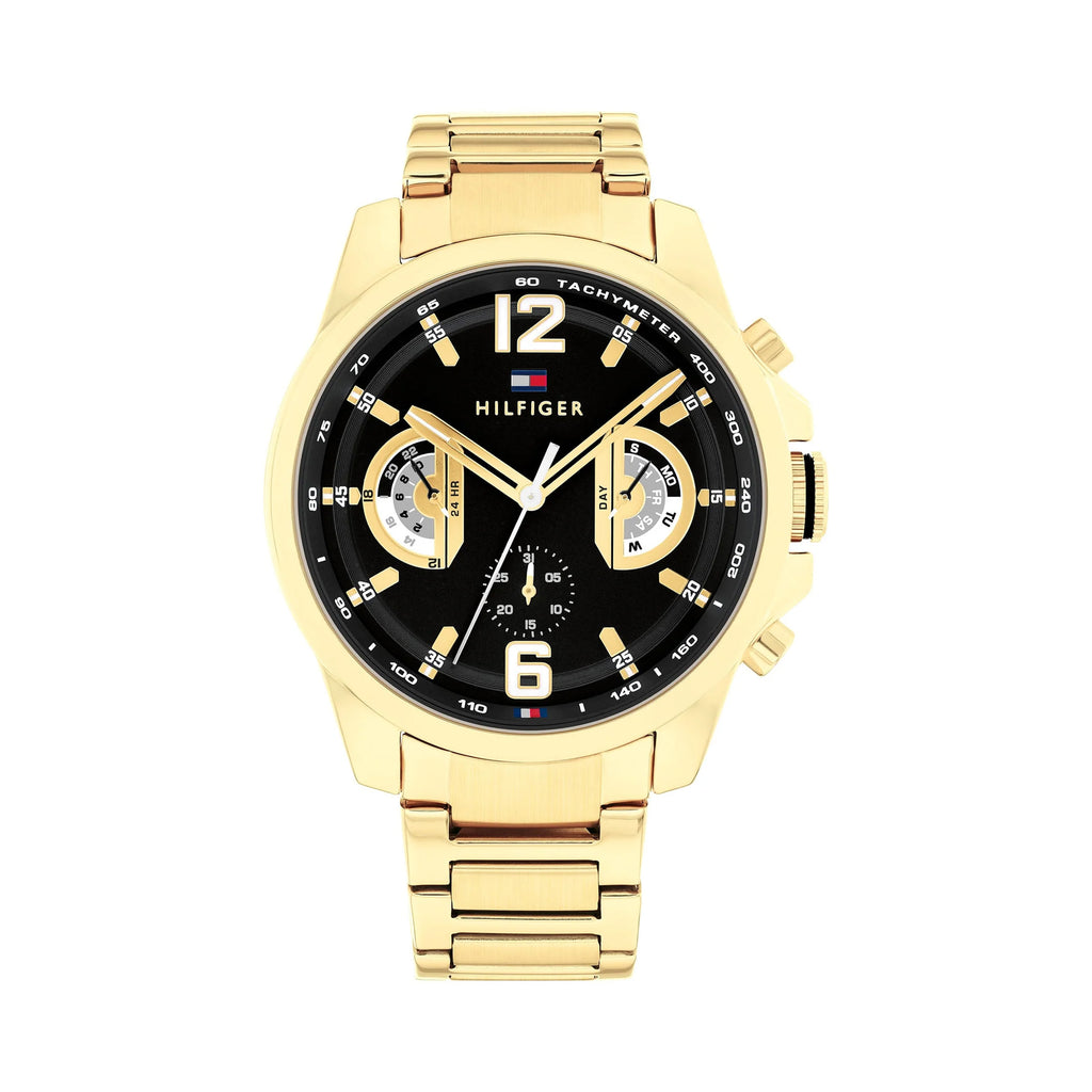 Tommy Hilfiger Tucker Multi-Function Gold Tone & Black Watch