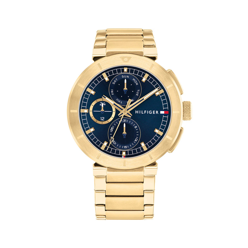 Tommy Hilfiger Lorenzo Multi-Function Gold-Tone Blue Dial Wa