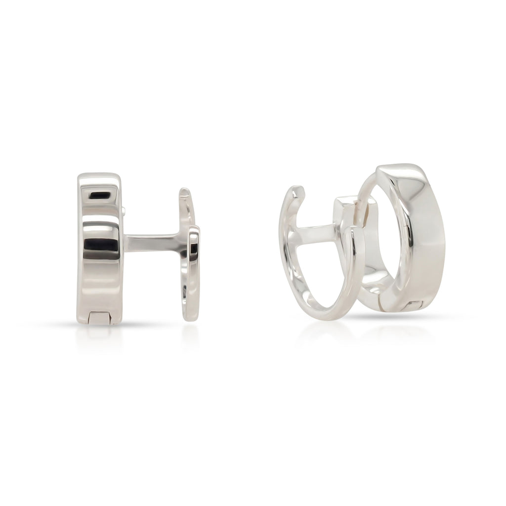 Sterling Silver Split Double Huggie Earrings