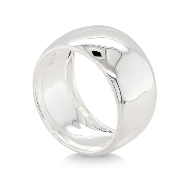 Sterling Silver 10mm Wide Domed Ring