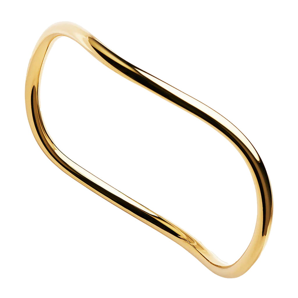 Najo Gold Tone Island of Dreams Wave Bangle B7106-65