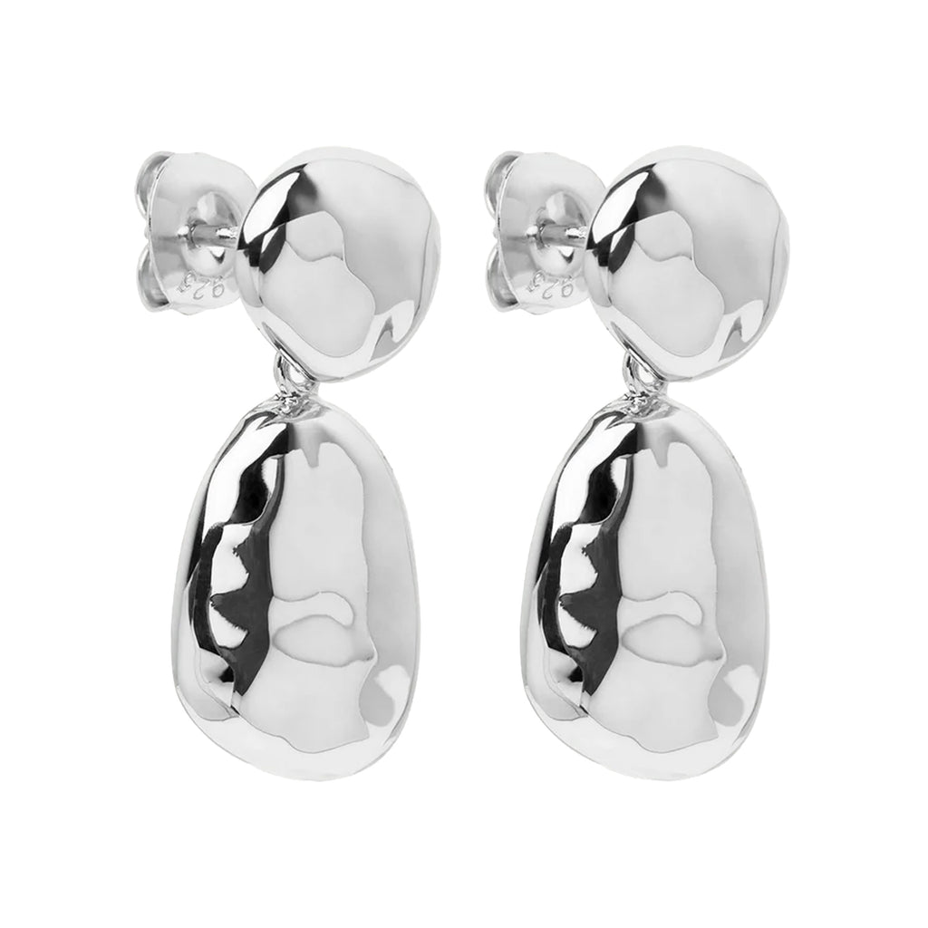 Najo Sterling Silver Double Pebblet Stud Earrings E7136