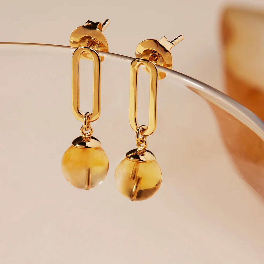 Najo Sterling Silver Gold Plate Limoncello Citrine Earrings