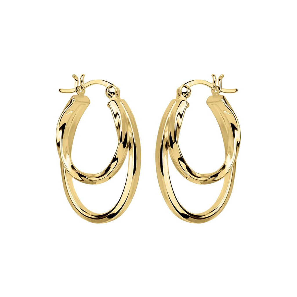 Najo Sterling Silver Gold Plate Sea of Change Hoop Earrings