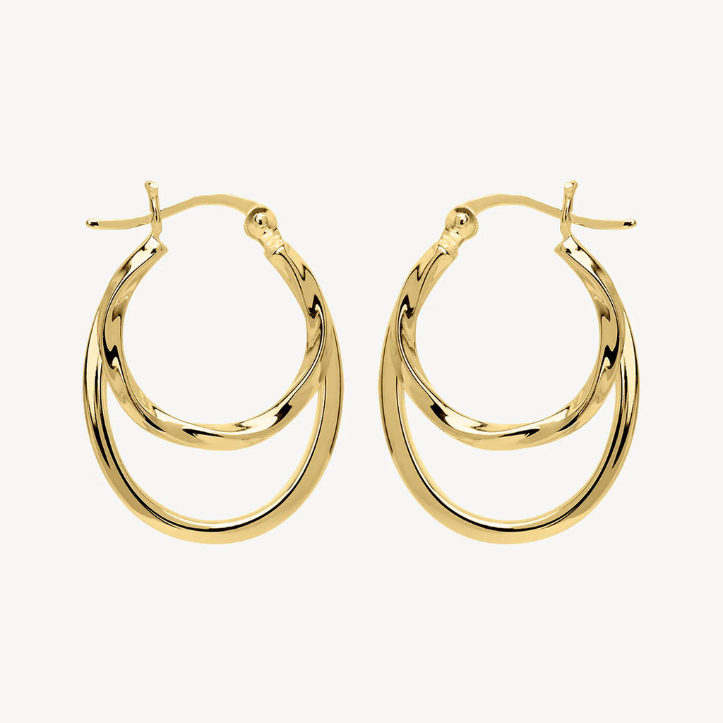 Najo Sterling Silver Gold Plate Sea of Change Hoop Earrings