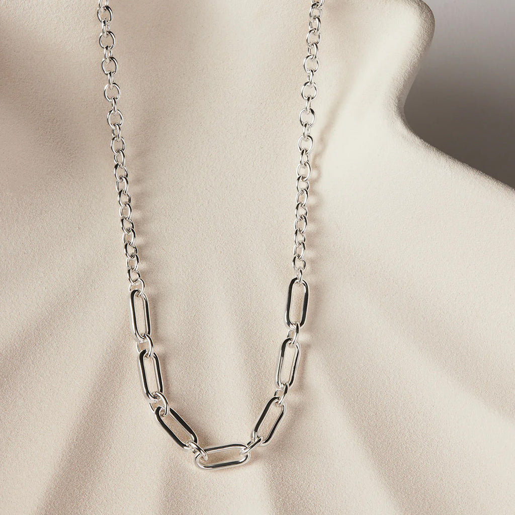 Najo Sterling Silver Sentiero Oval Link Chain Necklace N7118