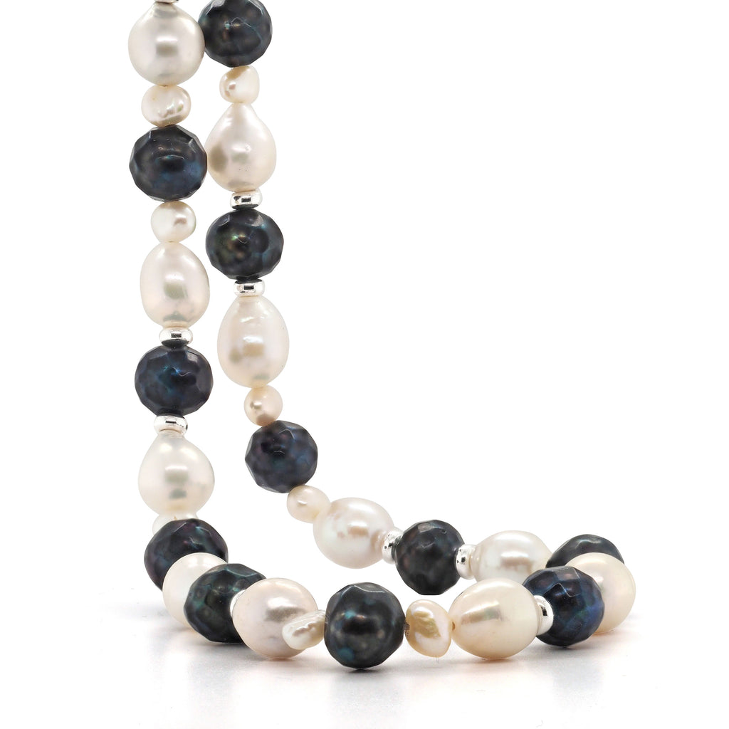 Baroque, Peacock & Freshwater Pearl Sterling Silver Necklet