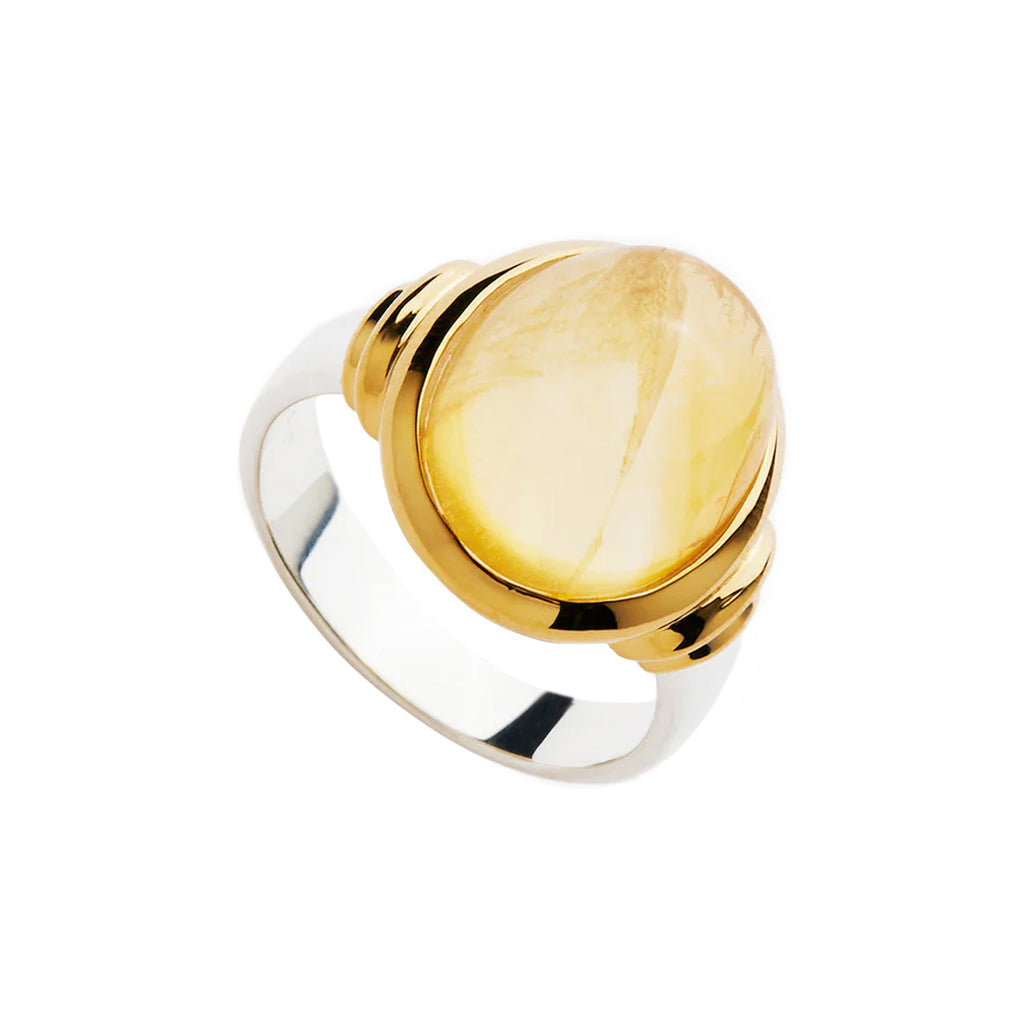 Najo Sterling Silver Limoncello Citrine Two-Tone Ring R7167