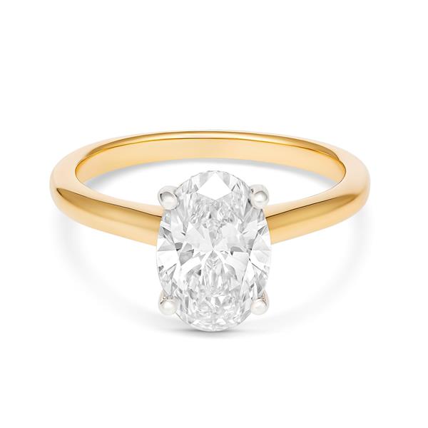 Evergem 9ct Yellow Gold Oval Cut Cubic Zirconia Ring R10-002