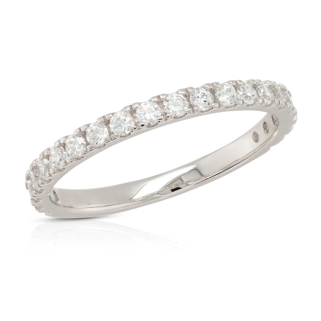 Evergem 9ct White Gold Cubic Zirconia Band R10-0024-9W