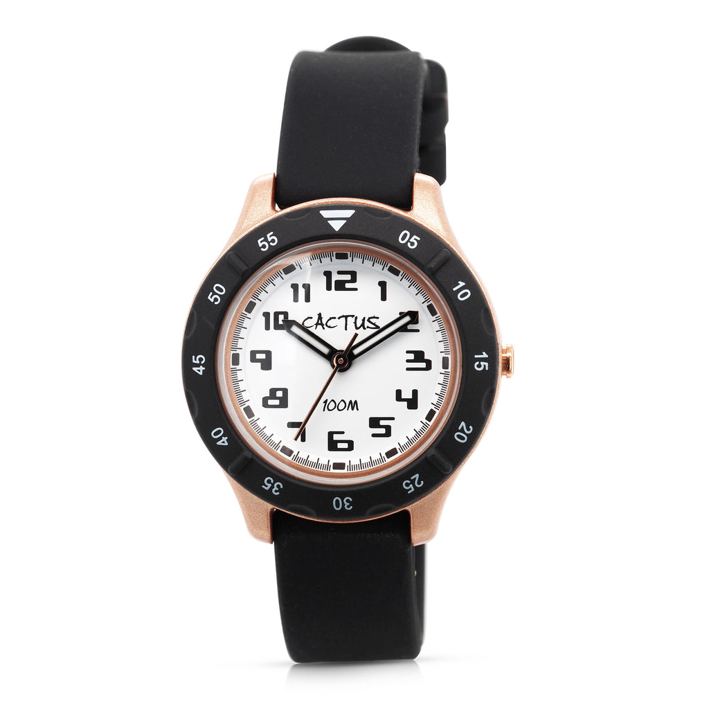 Cactus Urban Black & Rose Tone Children's Watch CAC146M17