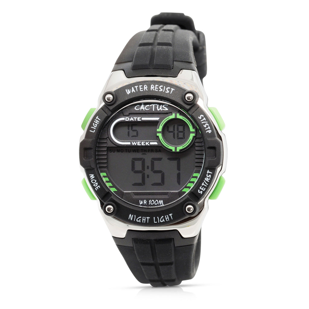 Cactus Galaxy Black & Green Multi-Function Children's Watch