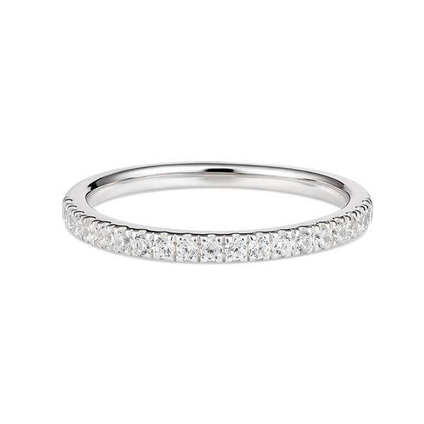 Evergem 9ct White Gold Cubic Zirconia Claw Set Band R10-0015