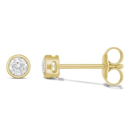 Evergem 9ct Yellow Gold 4mm Round Cubic Zirconia Studs E10-0