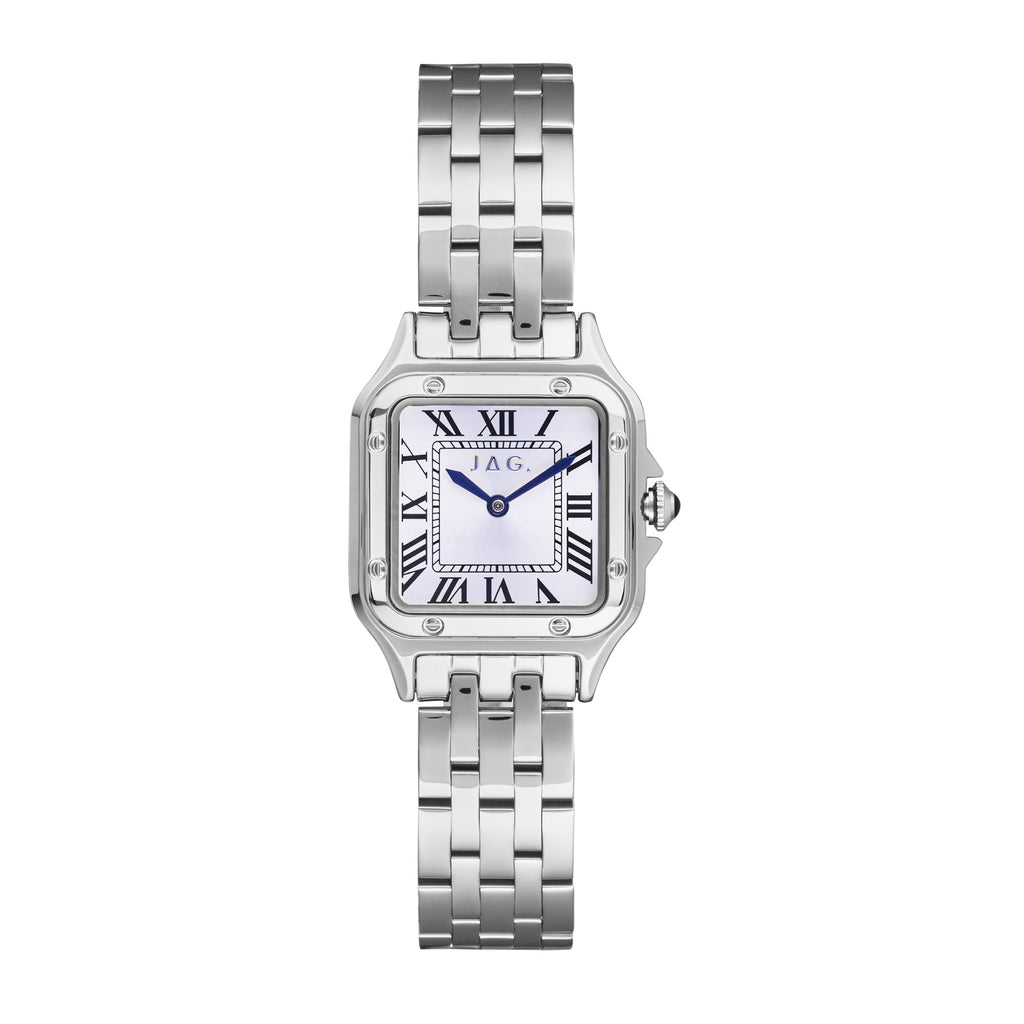 Jag Raina Silver-Tone Square Dial Watch J2814A