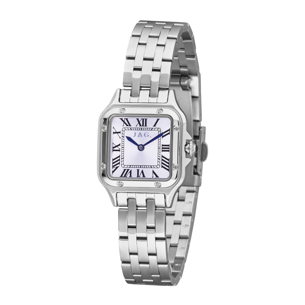 Jag Raina Silver-Tone Square Dial Watch J2814A