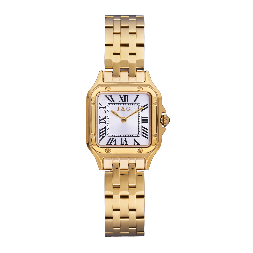 Jag Raina Gold-Tone Square Dial Watch J2816A