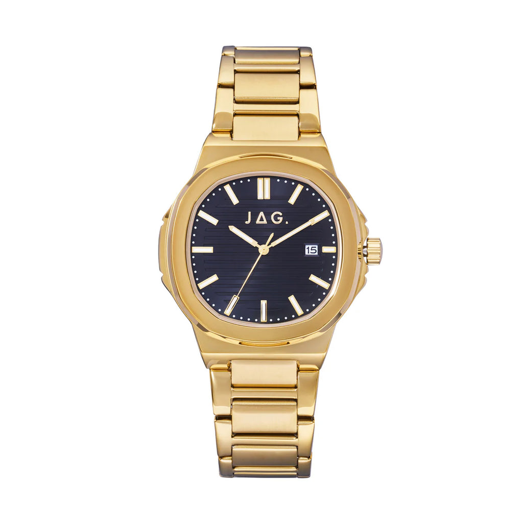 Jag Eaton Gold-Tone Black Dial Watch J2847A