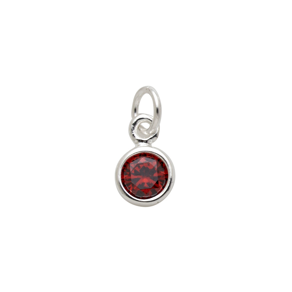 Sterling Silver Garnet-Colour Cubic Zirconia January Birthst