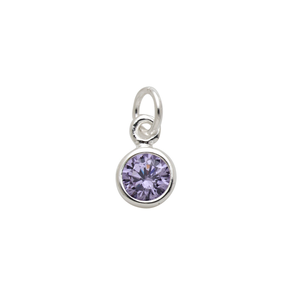 Sterling Silver Lavender Cubic Zirconia June Birthstone Char