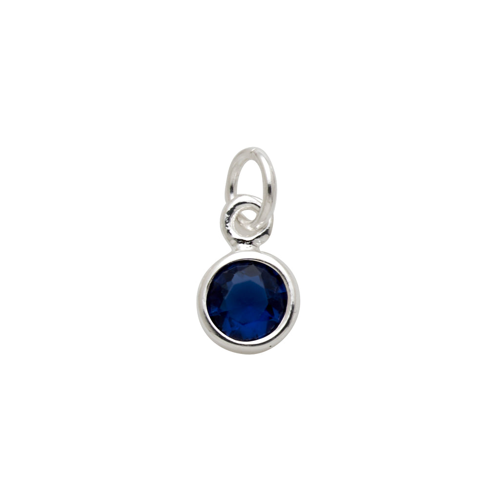 Sterling Silver Sapphire-Look September Birthstone Charm