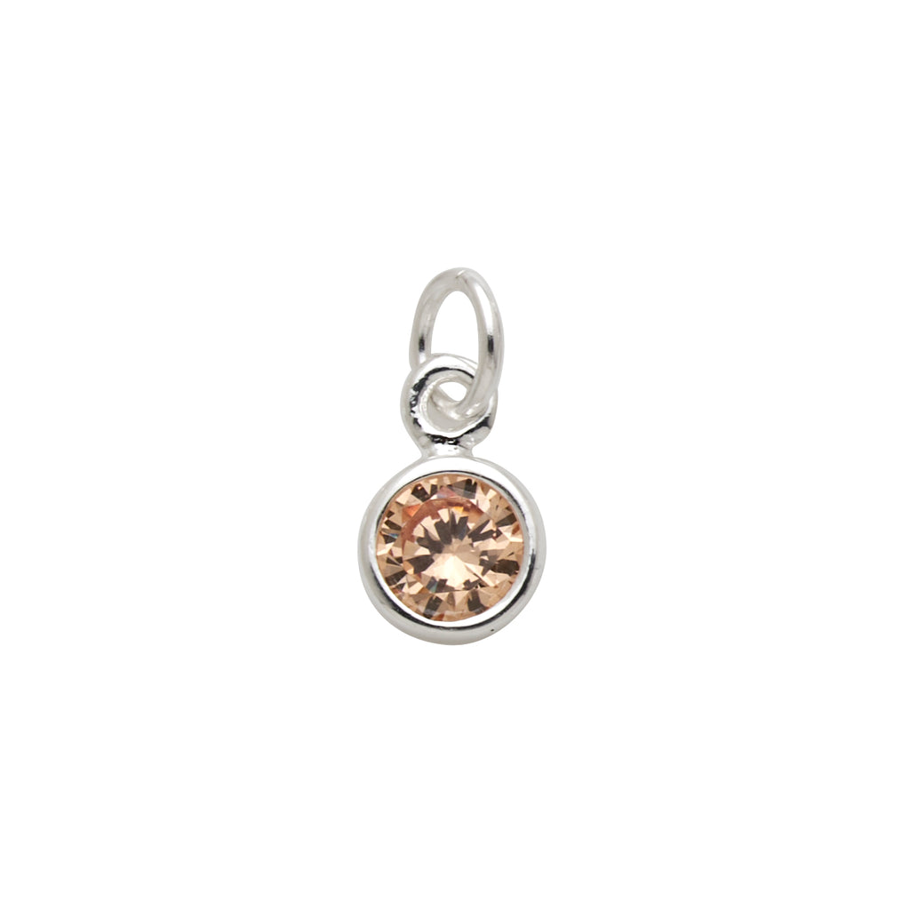 Sterling Silver Champagne Cubic Zirconia November Birthstone