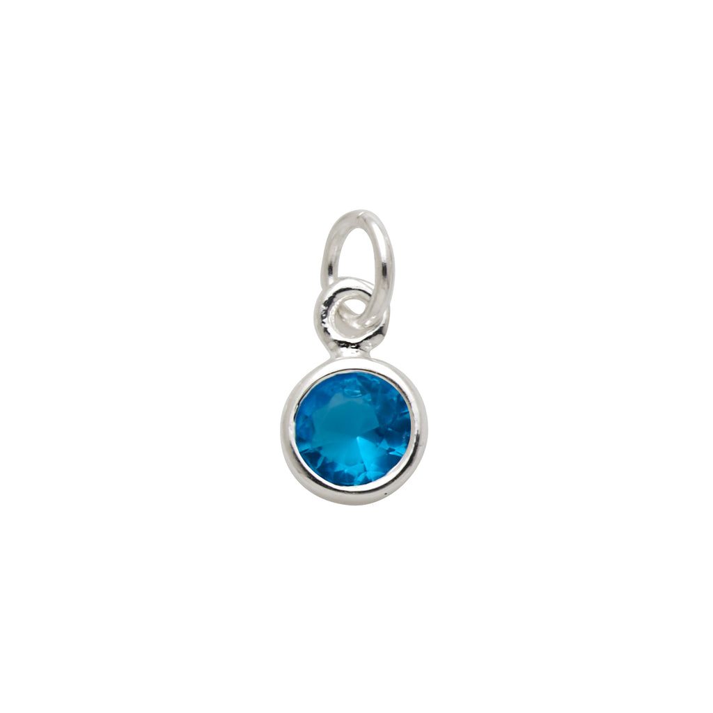 Sterling Silver Blue December Birthstone Charm