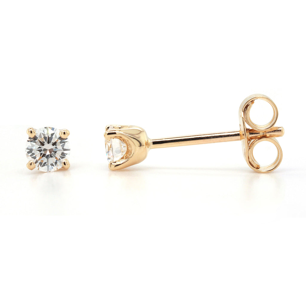 9ct Yellow Gold Lab Grown Diamond Solitaire Stud Earrings TD