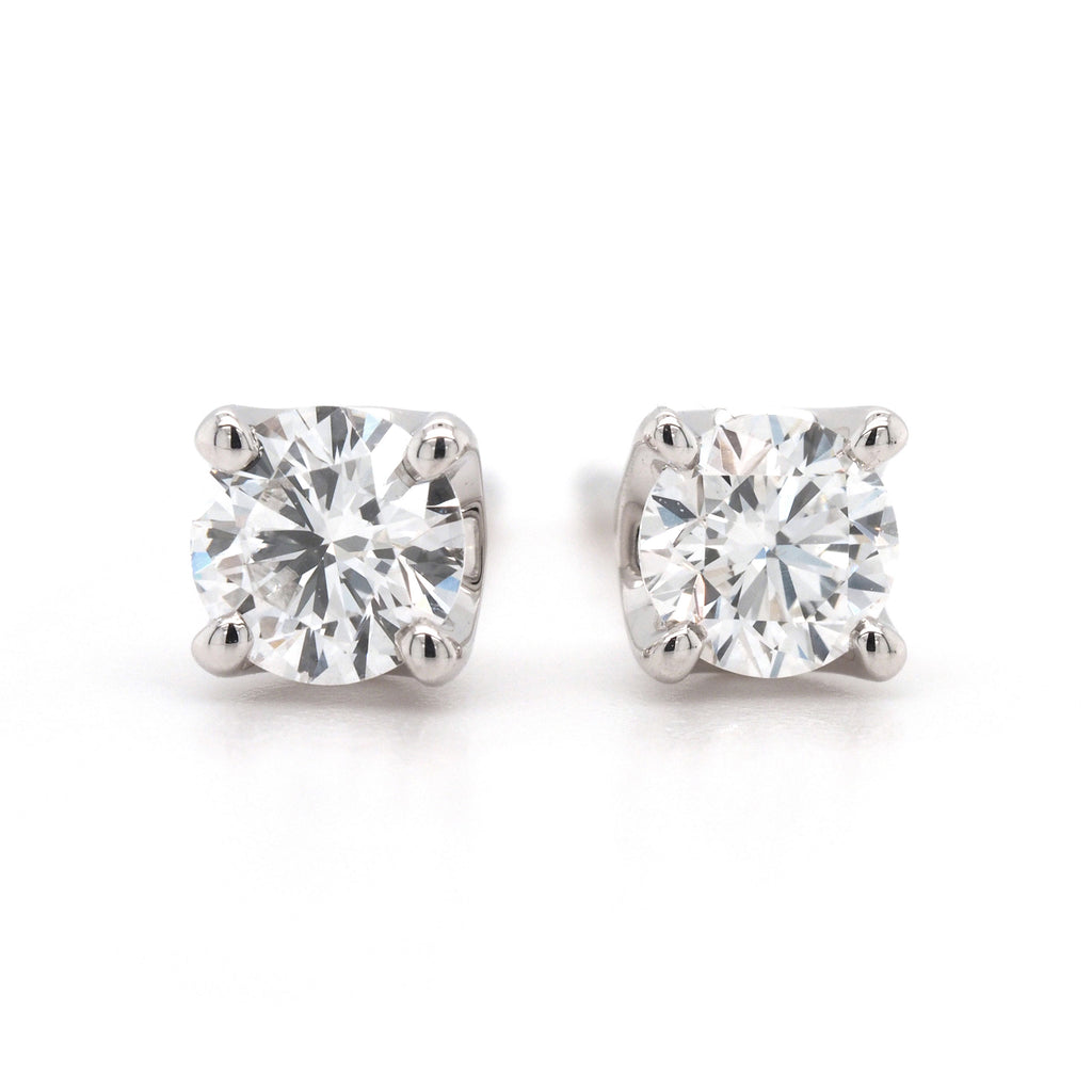 9ct White Gold Lab Grown Diamond Brilliant Cut Studs TDW 0.4