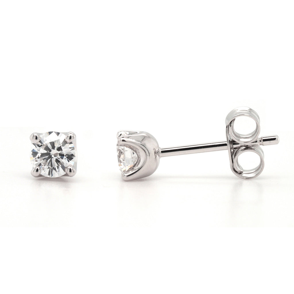 9ct White Gold Lab Grown Diamond Brilliant Cut Studs TDW 0.4