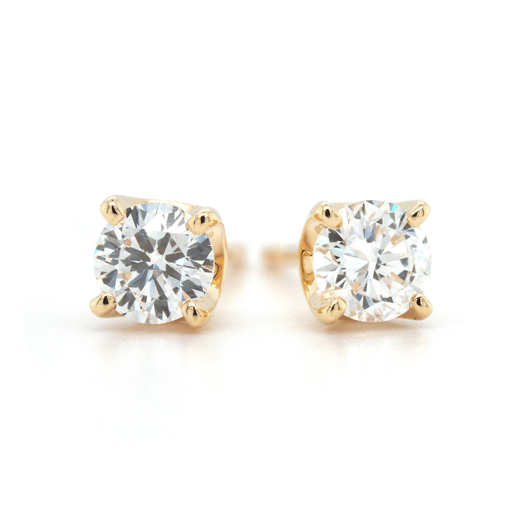 9ct Yellow Gold Lab Grown Diamond Brilliant Cut Studs TDW 0.