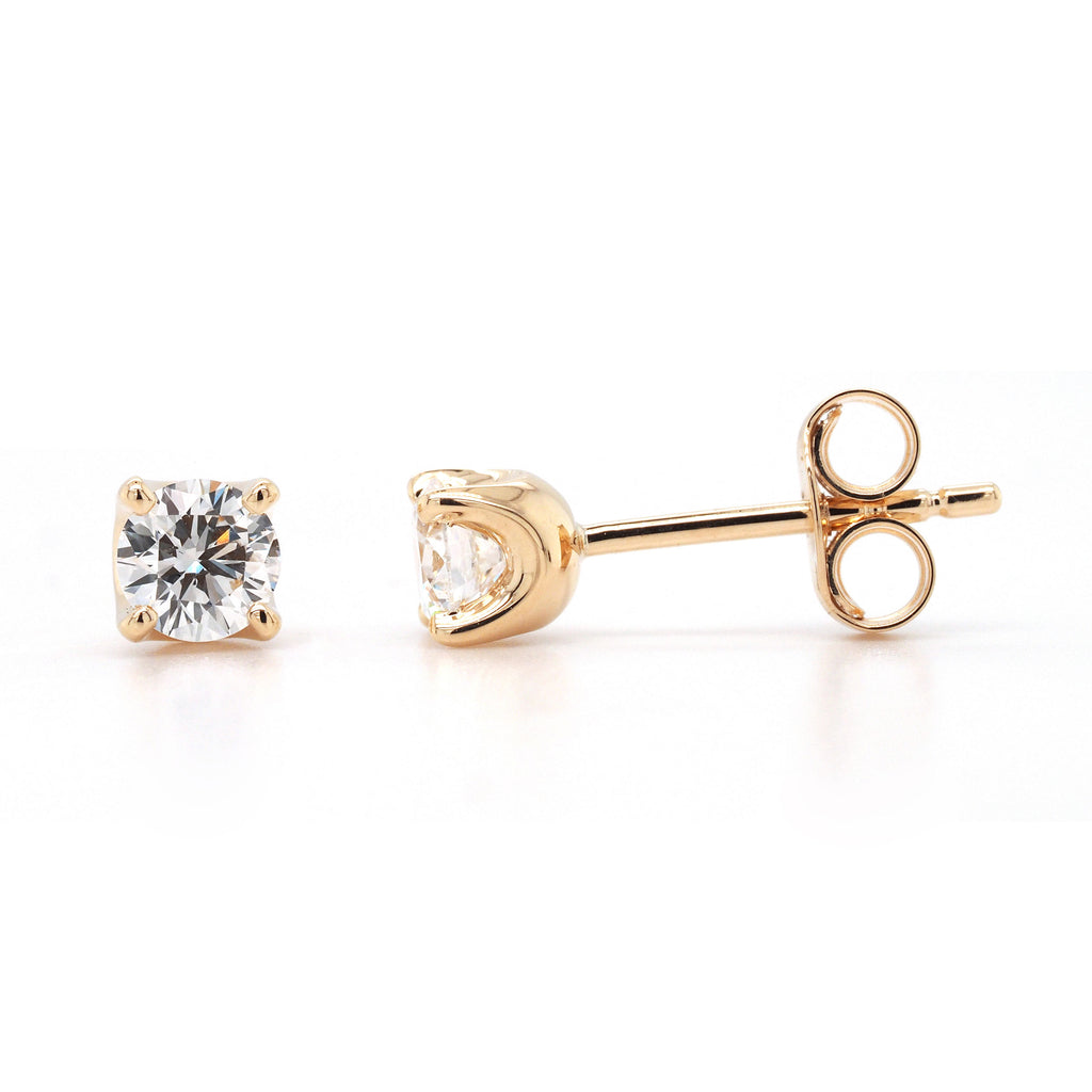 9ct Yellow Gold Lab Grown Diamond Brilliant Cut Studs TDW 0.