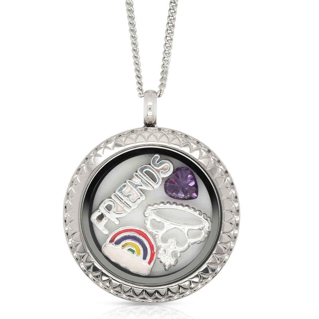 Stainless Steel Friends Floating Charm Memories Locket