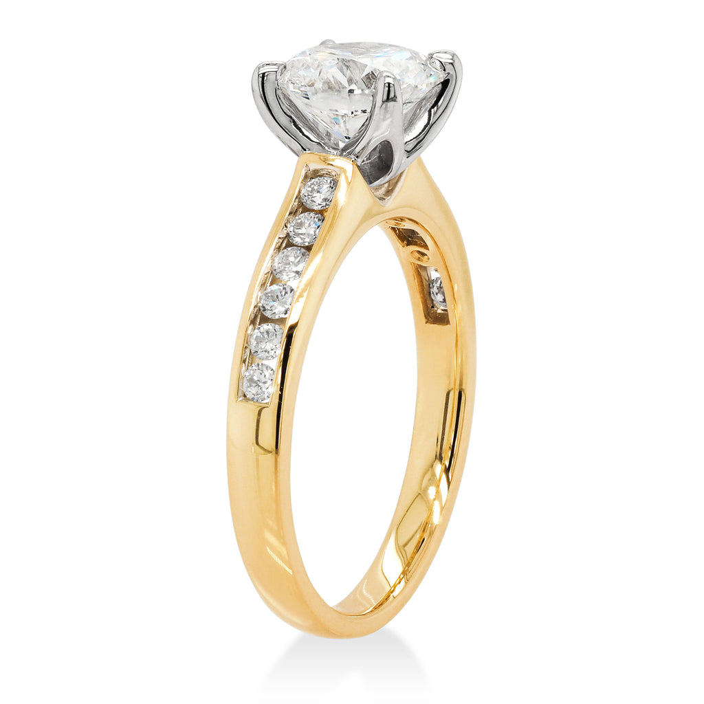 18ct Yellow Gold Brilliant Cut Lab Grown Diamond Ring TDW 1.