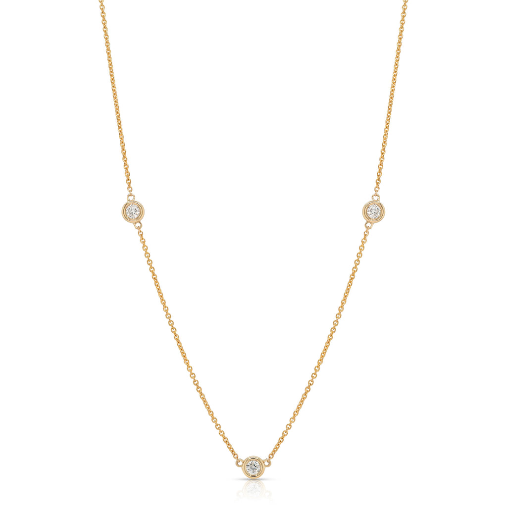 9ct Yellow Gold Lab Grown Diamond Set Fine Chain TDW 0.25CT