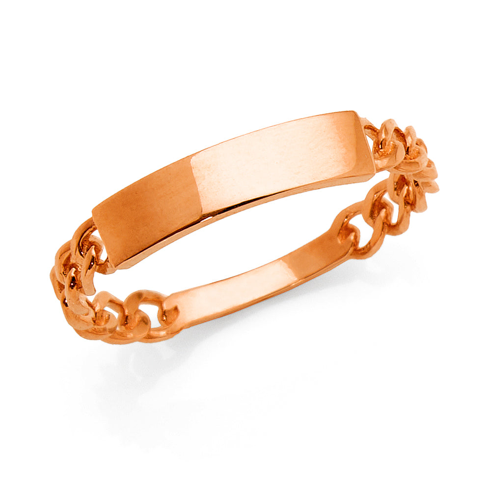 9ct Rose Gold Rigid Open Chain Link Ring