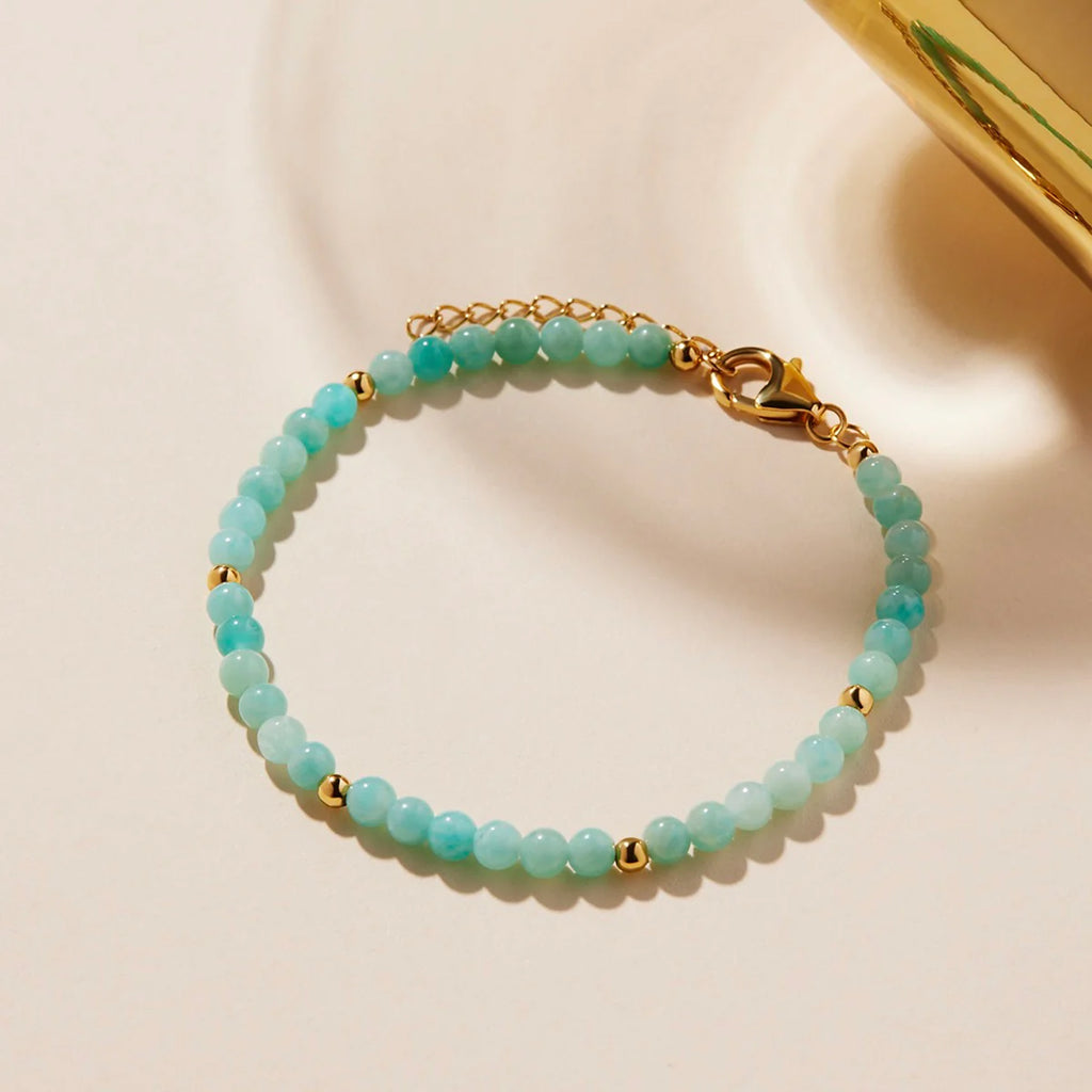 Najo 'Azzurro' Gold Tone & Amazonite Bead Bracelet B7190