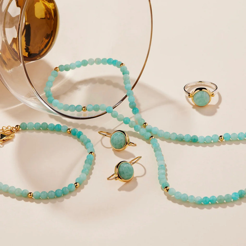 Najo 'Azzurro' Gold Tone & Amazonite Bead Bracelet B7190