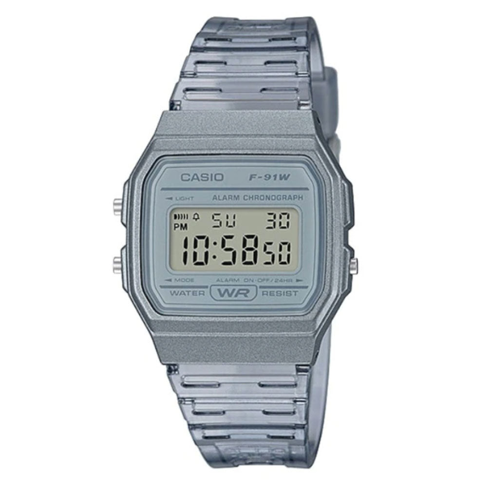 Casio Transluscent Resin Band Digital Watch F91WS-8D