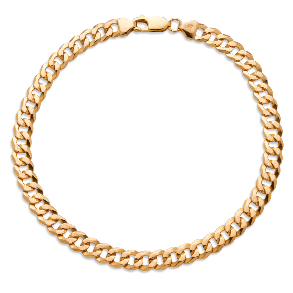 9ct Yellow Gold Flat Curb Bracelet