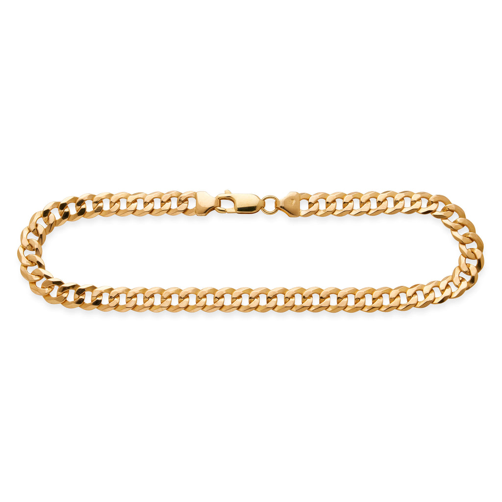 9ct Yellow Gold Flat Curb Bracelet