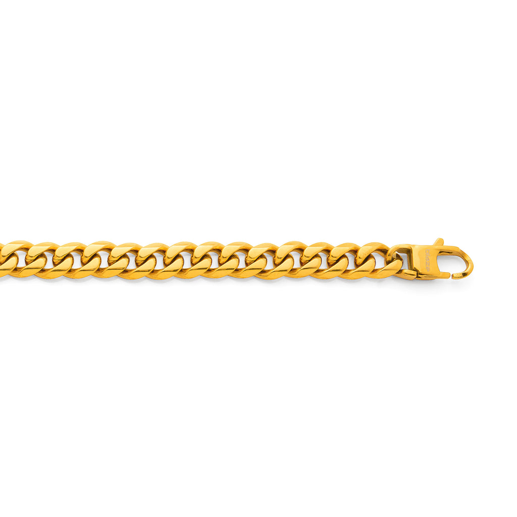 Stainless Steel Gold Tone 8mm Curb Link Bracelet