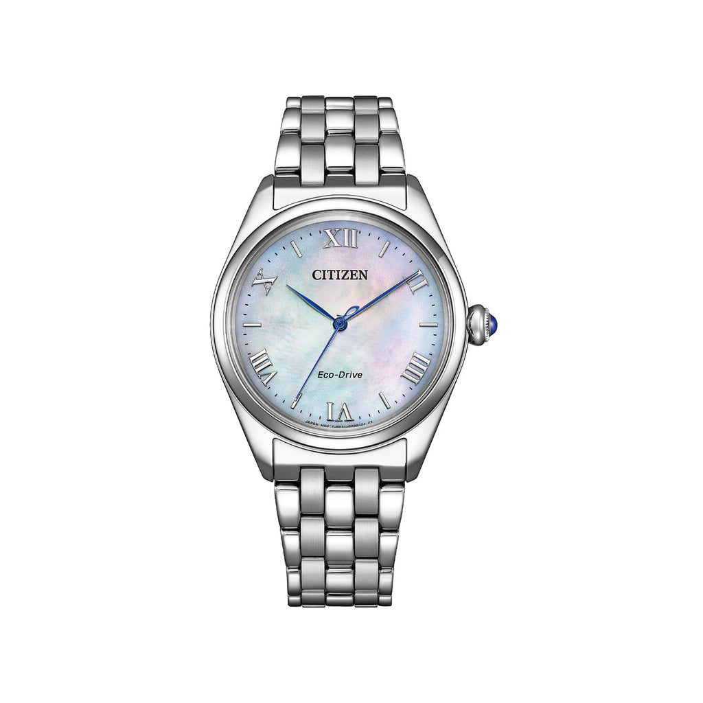 Citizen Eco Drive Mother of Pearl Stainless Steel Watch EM11