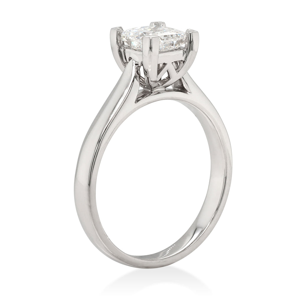 9ct White Gold Princess Cut Lab Grown Diamond 1.09CT Solitai