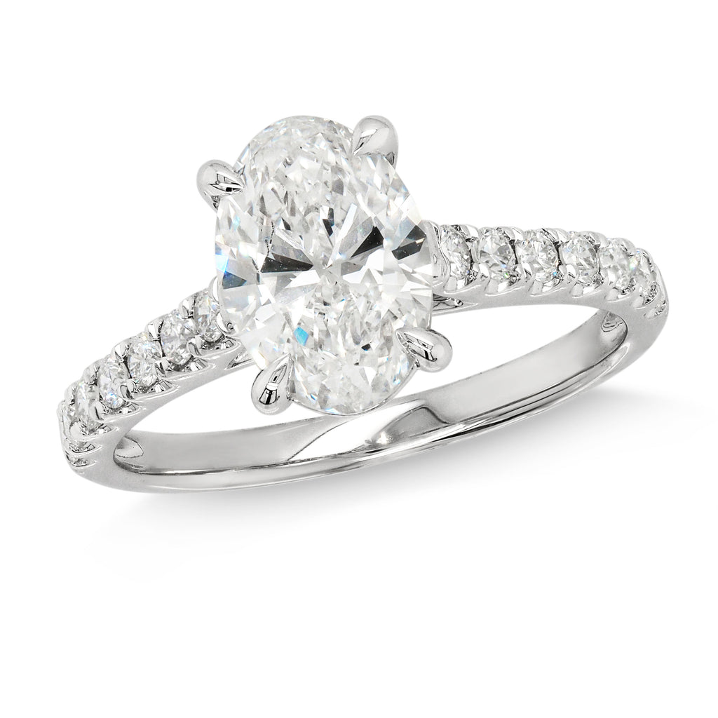 18ct White Gold Oval Lab Grown Diamond Engagement Ring TDW1.