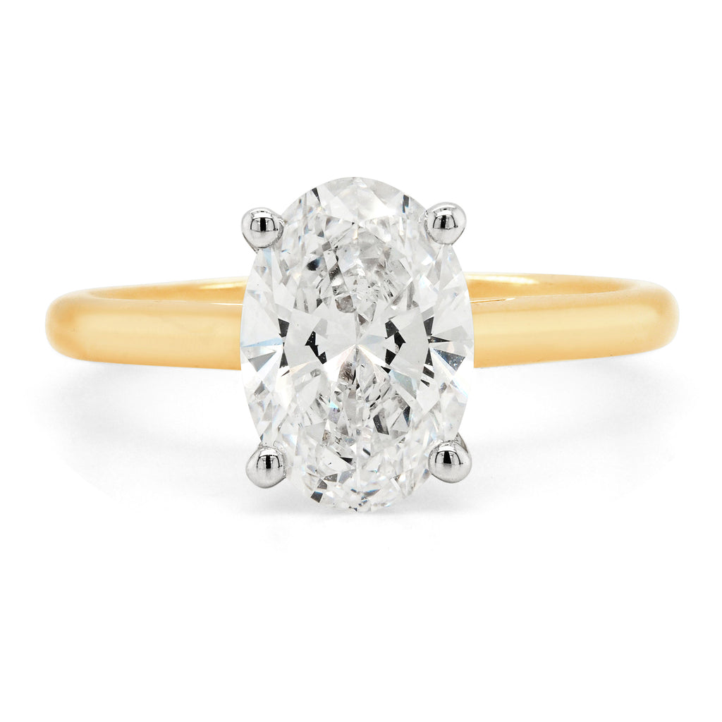 18ct Yellow Gold 2.04CT Lab Grown Oval Diamond Solitaire Rin