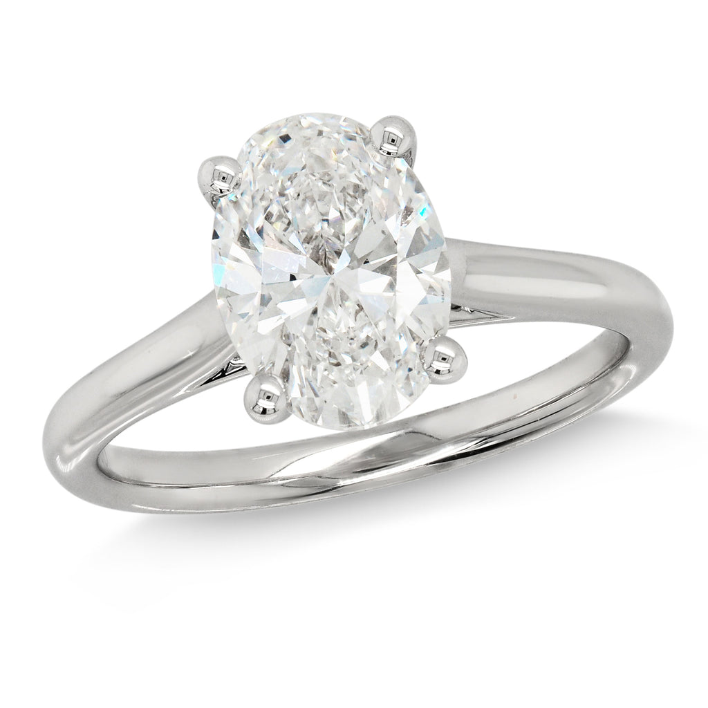 18ct White Gold 2.04CT Lab Grown Oval Diamond Solitaire Ring