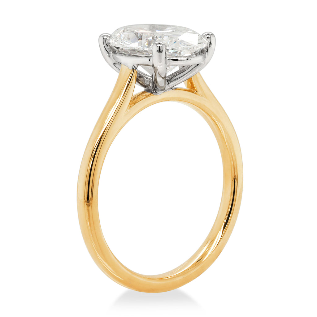 18ct Yellow Gold 3.04CT Oval Lab Grown Diamond Solitaire Rin